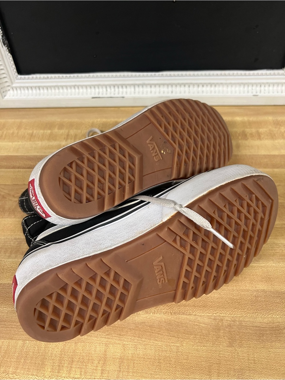 Vans Black and White Platform Sk8-Hi Sneakers - Picture 7 of 9